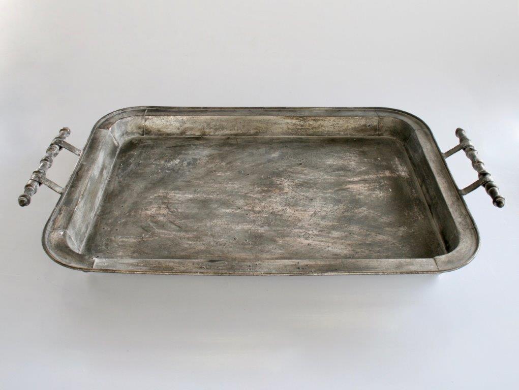 Set Of 3 Metal Trays With Handles